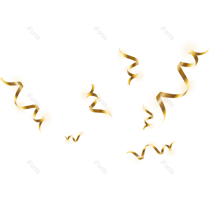 彩带图片,飘带元素,装饰元素PNG,金色免抠素材